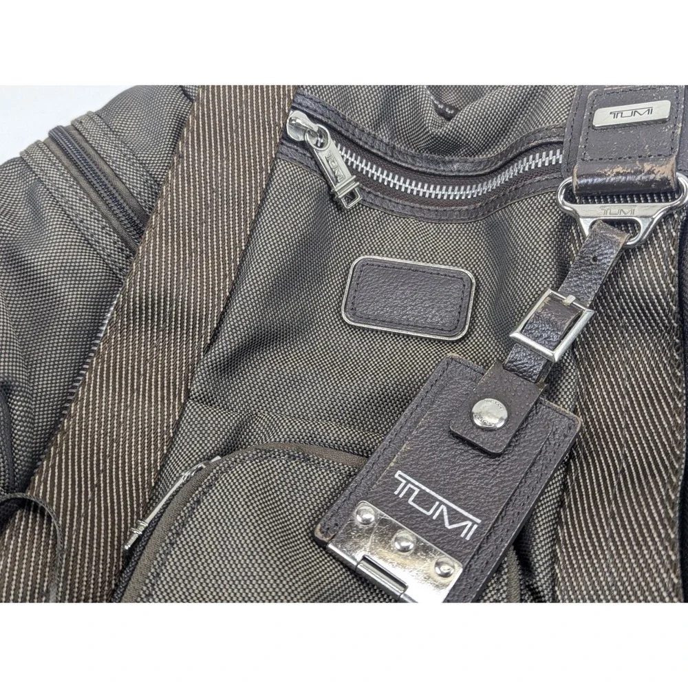 TUMI Backpack Alpha Bravo Kingsville Delux Ballistic Nylon Bag Travel Distressed